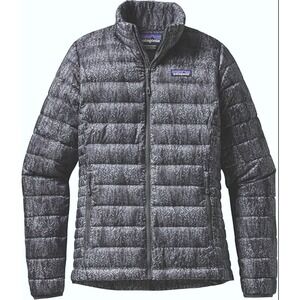 Patagonia Down Quilted Sweater Jacket Gray Packable Goose Down Puffer Coat Large